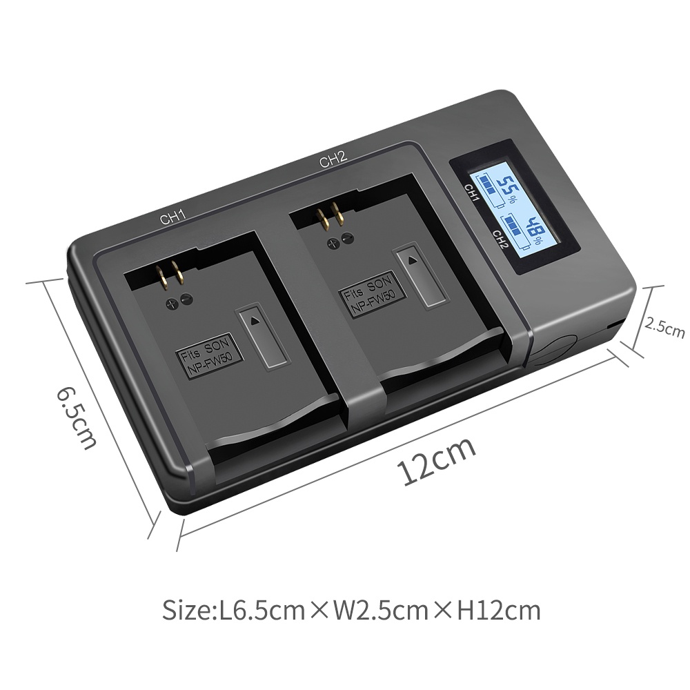 USB LCD Smart NP FW50 Camera Battery Charger for SONY Alpha A7 A7R A7S A5000 A6000 Ect Fast Dual