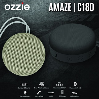 ใหม่! OZZIE ลำโพงพกพากันน้ำรุ่น Amaze | C180 ตัวเล็ก น้ำหนักเบา พกพาสะดวก