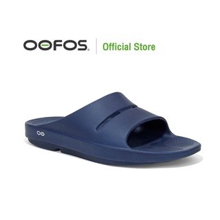 OOFOS Ooahh Navy (กรม) - รองเท้าแตะเพื่อสุขภาพ นุ่มสบายเท้าด้วยวัสดุอูโฟม บอกลาปัญหาสุขภาพเท้า