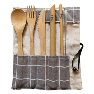 Tableware set PORTABLE UTENSILS SET DEIM 6PCS GREY Tableware Kitchen equipment ชุดอุปกรณ์บนโต๊ะอาหาร ชุดช้อนส้อมพกพา BAM