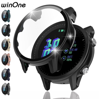 Winone เคส Forerunner 955 พร้อมฟิล์มกระจกนิรภัยกันรอยหน้าจอ PC แข็ง สําหรับ Garmin Forerunner 955/Forerunner 225S / Forerunner 225S Music 41 มม. 46 มม.