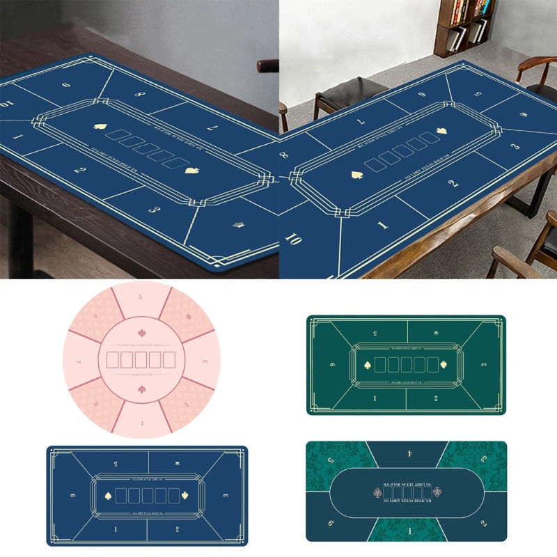 Run แผ่นยางปูโต๊ะ ลายไพ่โป๊กเกอร์ Texas Hold'em ขนาด 40x20 ซม. แบบพกพา พับได้ สําหรับโต๊ะทํางาน