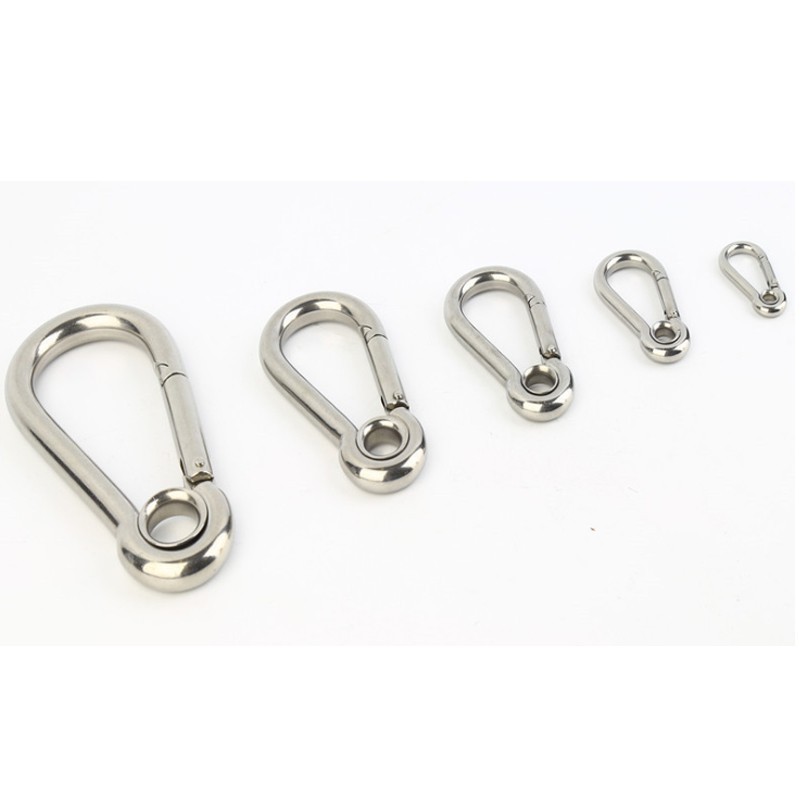 1 PC M4-M10 Carabiner Hook พร้อมตาไก่สปริงหัวเข็มขัดเกลียวยึดประกันเข็มกลัด Key chain 304SS