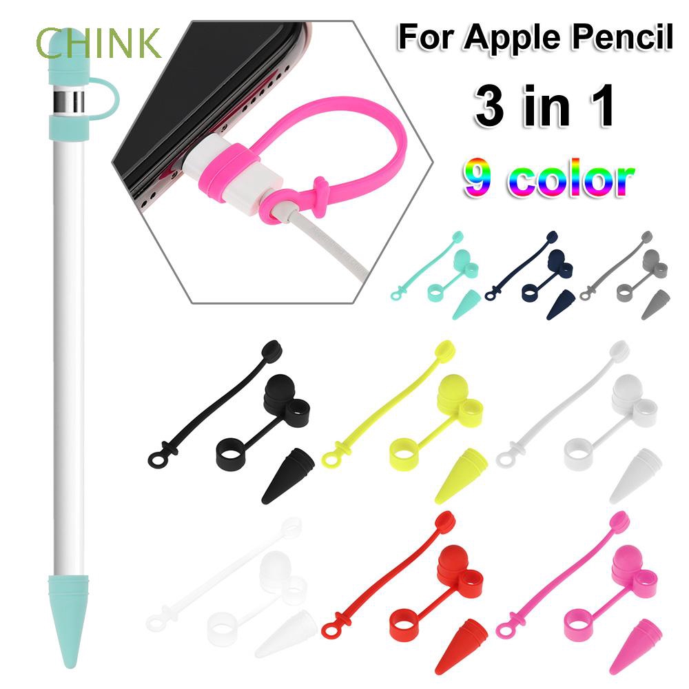 3 in 1 สายเคเบิ้ลซิลิโคนป้องกันการสูญหายสำหรับ Apple Pencil
