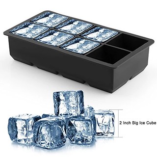 ถาดทำน้ำแข็งซิลิโคน สีดำ 8 ช่อง BIG ICE CUBES TRAY-BLACK