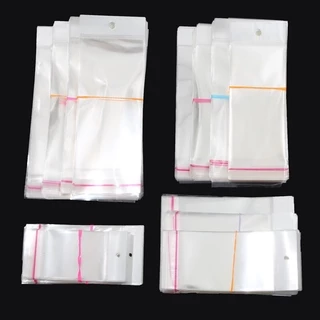 100 ชิ้นโปร่งใสซีลกาวตนเองถุงเก็บพลาสติก OPP Pack กระเป๋าแขวนหลุมถุงบรรจุภัณฑ์ขายปลีก
