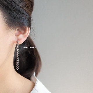 Chain hoop earrings ต่างหูห่วงโซ่ | Whiteory