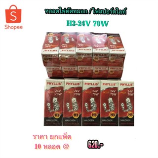 หลอดไฟตัดหมอก หลอดไฟสปอร์ตไลท์ H3-24V 70W By Phyllis