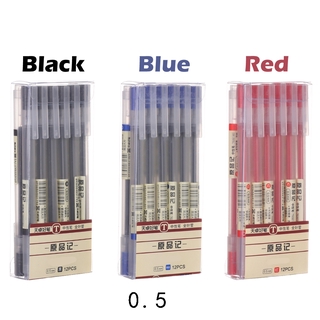 ปากกาเจล สีดํา แดง ด้ามปากกาโปร่งใส เนื้อด้าน สไตล์ MUJI