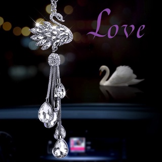 Luxurious Female Swan Car Pendant Crystal Swan Rearview Mirror Car Interior Ornaments Car Pendant Ornaments Car Accessories Hanging Ornament Decoration Supplies