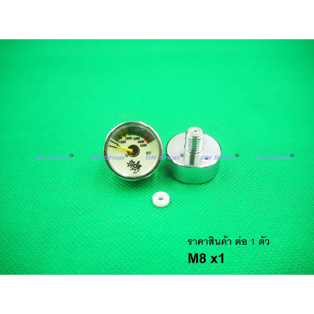 เกจวัดแรงดันสูง 4500 PSI แบบเรืองแสง สำหรับ ถัง CO2 PCP HPA Paintball มีขนาดเกลียว M10x1 ,M8x1 (ราคาต่อ 1 ชิ้น)