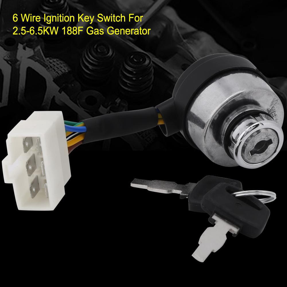 6 wire ignition คีย์สวิทช์ 2 . 5-6 5 kw เครื่องปั่นไฟแก๊ส