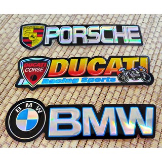 สติกเกอร์ สะท้อนแสง ตัวนูน PORSCHE DUCATI BMW  ติดรถ แต่งรถ รถมอเตอร์ไซค์ รถซิ่ง รถแข่ง *1 ชุด 3 ชิ้น 3 แบบ *