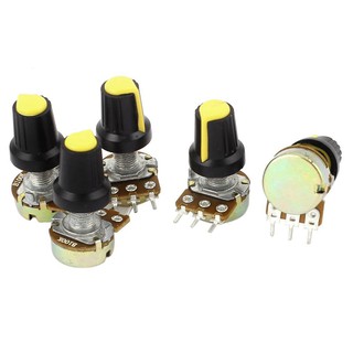 5 Piece 100K Ohm 3 Terminals Linear Taper Rotary Audio B Type Potentiometer Pot