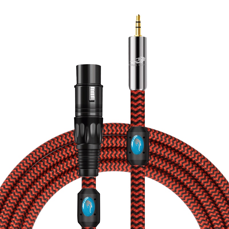 Golley LION สายเคเบิลแจ็คไมโครโฟน 3.5 มม. เป็น XLR ตัวเมีย XLR เป็น 1/8 นิ้ว