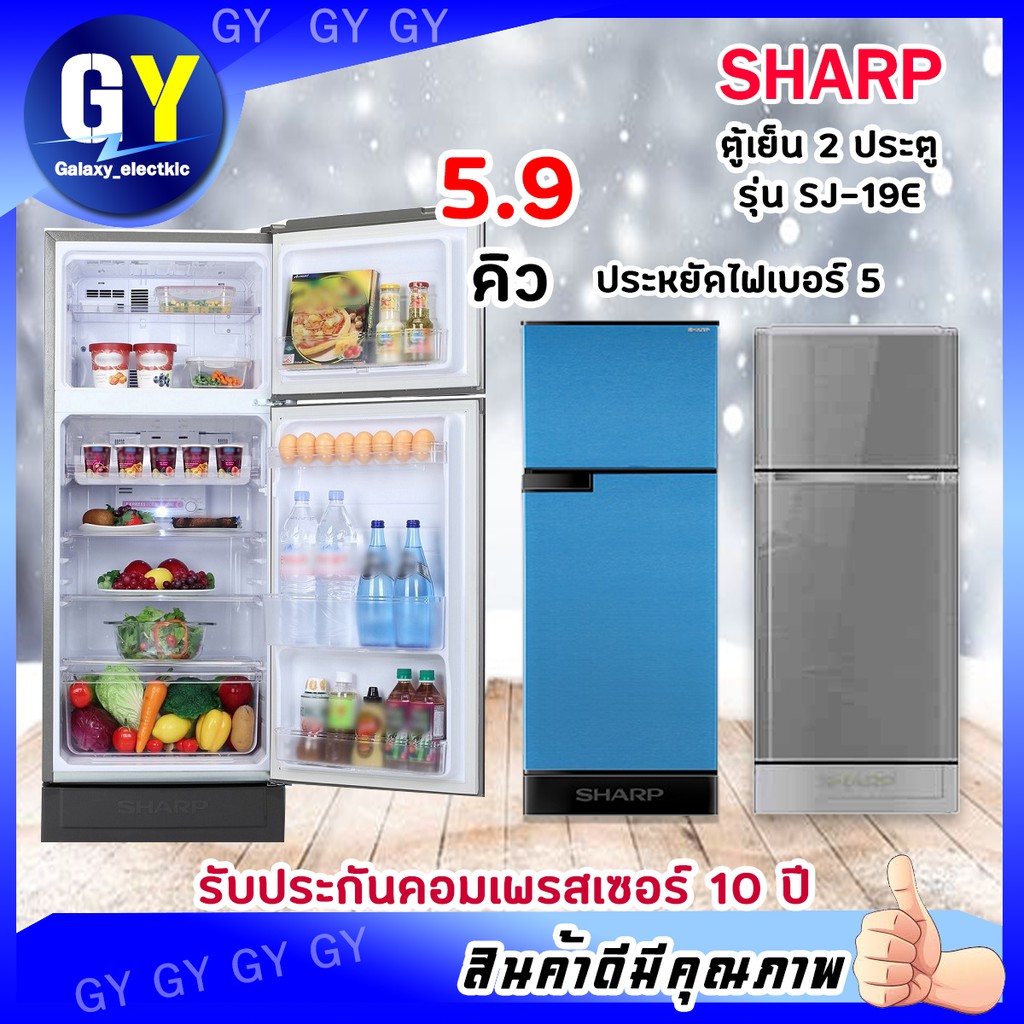 SHARP ตู้เย็น 2 ประตู ความจุ 5.9 คิว รุ่น SJ-C19E