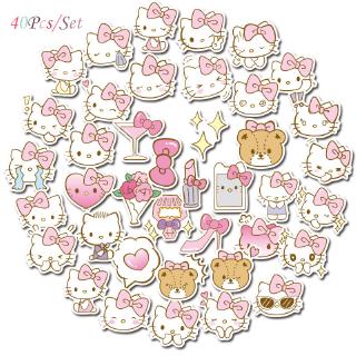 40 ชิ้น / เซต สติกเกอร์ Hello Kitty DIY กันน้ํา ผสม Doodle สติกเกอร์ KT