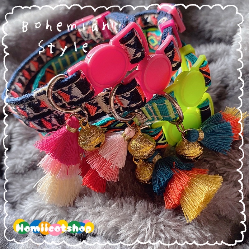 ปลอกคอแมว🧶 Bohemian Style 🐾