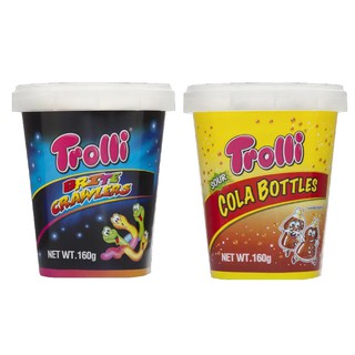 เยลลี่ทรอลี่ เยลลี่งู เยลลี่โคล่า Trolli Britecrawlers Gummi Candy Jelly Sour Cola 160g