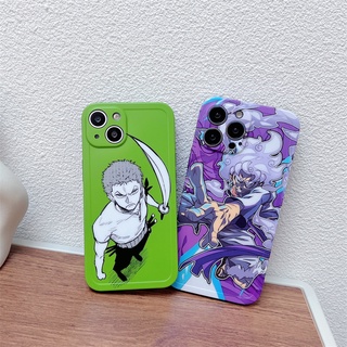 เคสซิลิโคน สำหรับ ไอโฟน iPhone 14 Pro Max 14 Plus iPhone 13 Pro Max iPhone 12 Pro Max iPhone 11 Pro Max X XR XS MAX Cartoon โซโล Zoro &amp; Luffy ลูฟี่ Hard Case