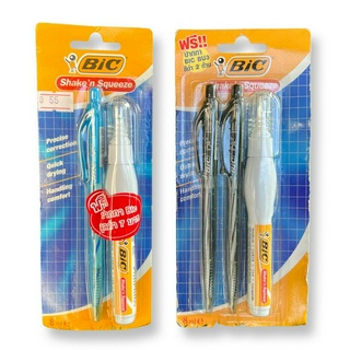 ปากกาลบคำผิด BiC Shakes Squeeze 8ml ฟรีปากกา ลิควิดเปเปอร์