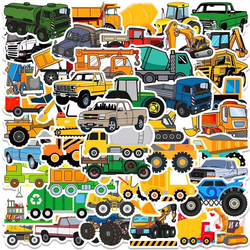 ❉ Vehicle Series 02 Cars Bus Truck Stickers ❉ 50Pcs/Set DIY Fashion Waterproof Doodle Decals Stickers