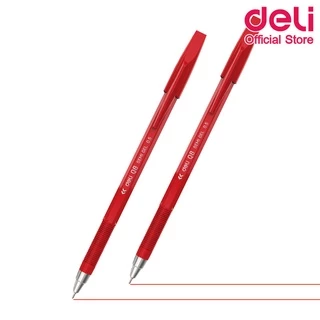 ปากกาเจล Deli หมึกสีแดง 0.5mm (แพ็คกล่อง 12 แท่ง) ปากกาเจล เขียนลื่น ใช้ได้นาน เส้นคมชัด ตีเส้น เขียนได้เรียบเนียน