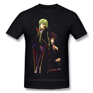 เสื้อคู่ - ผู้ชายเสื้อยืดผ้าฝ้าย CC พิมพ์เสื้อยืด Hombre อะนิเมะรหัส GEASS Lelouch ของกบฏแฟชั่นเสื้