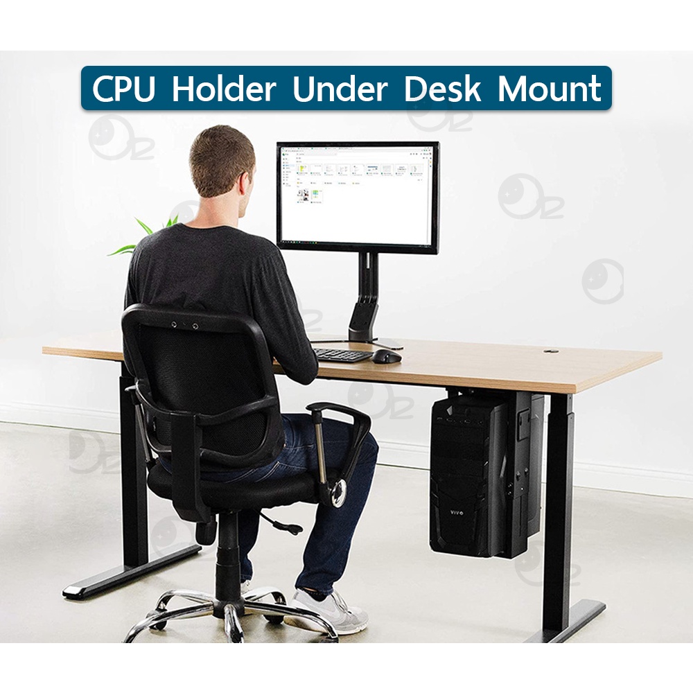 9Gadget - ที่แขวนเคส CPU แท่นวางซีพียู ที่ยึดใต้โต๊ะ ที่วางเครื่องซีพียู ฐานรอง PC ฐานวางเครื่อง - Case Holder Stand