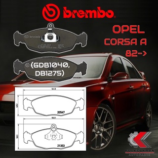 ผ้าเบรคหน้า BREMBO OPEL Corsa A ปี 82-&gt; (P59011B)