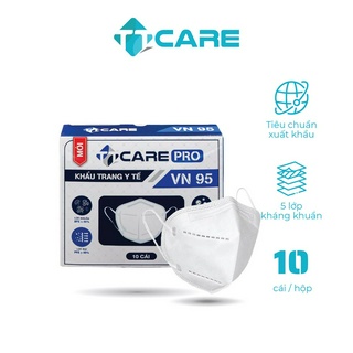 หน้ากากอนามัย VN95 MASK KN95 ป้องกันฝุ่นPM2.5และไวรัส  สีขาว หนา กระชับ ป้องกันดีเยี่ยม แท้คุณภาพดี 1กล่อง10ชิ้น