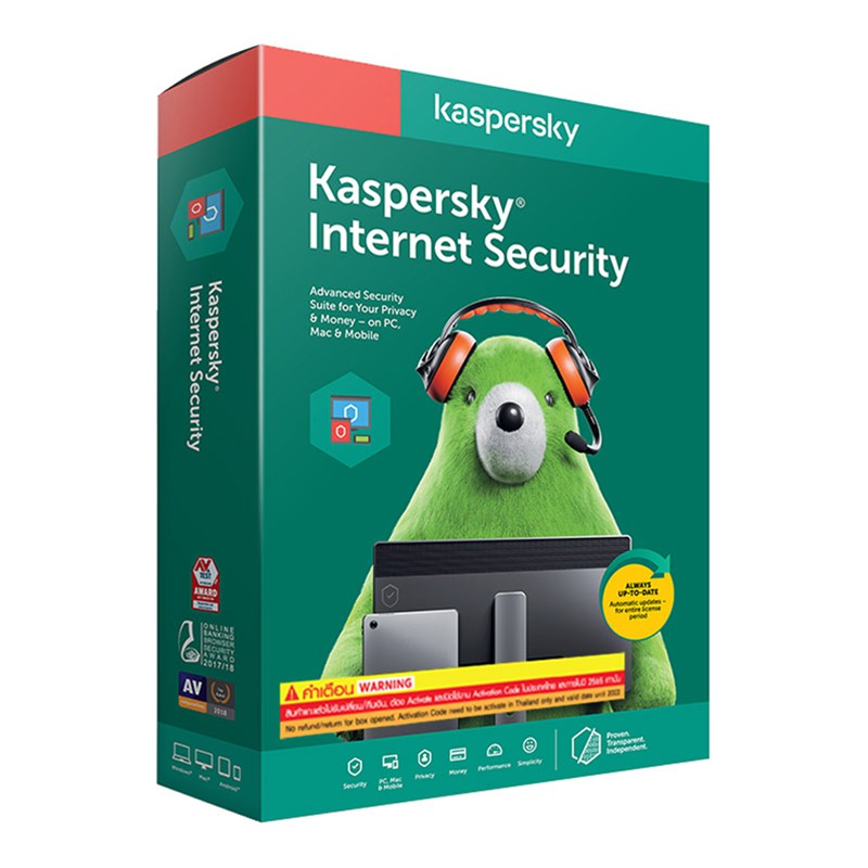 Kaspersky INTERNET Security 2020 1 Device /2 Year / PC-Mac-Android ...