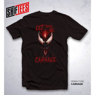 เสื้อยืด MARVEL CARNAGE - Black 100% Cotton (Gildan Brand) FULL COLOR PRINTSเสื้อยืด เสือยืดผู้ชาย