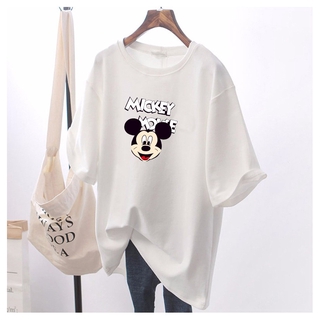 เสื้อยืดคอก ลมแขนสั้นผ้าฝ้าย 100 % สีขาว