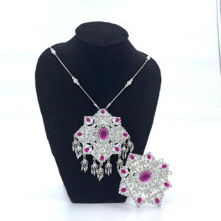 Vintage jewelry vintage traditional Thai set necklace earrings ชุดสร้อยไทย