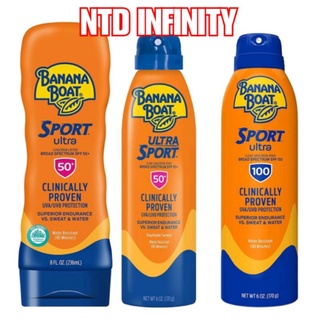 นำเข้า🇺🇸  Banana Boat Sport Ultra, Broad Spectrum Sunscreen  lotion/Spray SPF 50/100 โลชั่น/สเปรย์กันแดด บานาน่าโบ๊ท