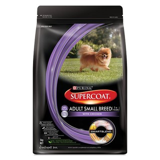 🔥HOT🔥 ซุปเปอร์โค้ท อาหารสุนัข สูตรเนื้อไก่ สำหรับสุนัขพันธุ์เล็ก 3 กิโลกรัม PURINA Supercoat Dog Food Adult Small Breed