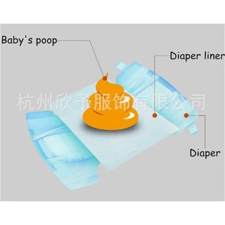 BabyBua กระดาษเยื่อไผ่ 100 แผ่น Nappy liners กระดาษออร์แกนิค กระดาษกรองอุจจาระ เหนียวนุ่ม ทำจากเยื่อไผ่ 100%