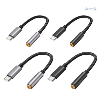 Steady สายเคเบิล USB C เป็นหูฟัง 3.5 มม. เป็น Aux คุณภาพเสียง Hi-Fi