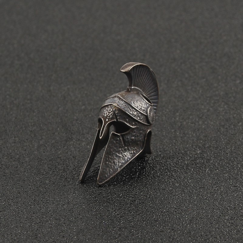 CNEDC Tools Brass Dark Spartan Helmet Lanyard Bead Paracord Knife Beads Knife Keychain Tool DIY Pend