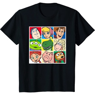 [100% Cotton] เสื้อยืด ผ้าฝ้าย พิมพ์ลาย Pixar Toy Story Cast Character Grid สําหรับผู้ชาย