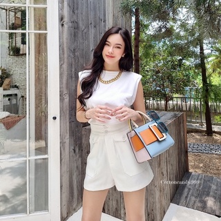 cottoncandy Melody sweet pants กางเกงขาสั้น ผู้หญิง แต่งกระเป๋าข้าง T-Shirtnista