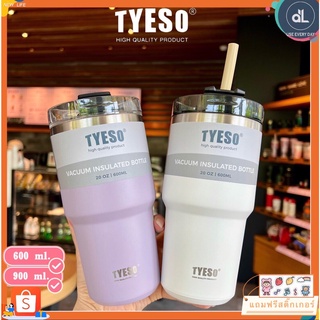 TYESO แก้วน้ำเก็บความเย็น  กระบอกน้ำเก็บความร้อน-เย็น แก้วเยติ กระบอกน้ำขนาด 30 oz แก้วน้ำพร้อมหลอด กระบอกน้ำขนาดพกพา