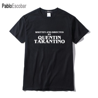 [S-5XL]เสื้อยืด ผ้าฝ้าย พิมพ์ลาย WRITTEN AND DIRECTED BY QUENTIN TARANTINO สีเหลือง สําหรับผู้ชาย