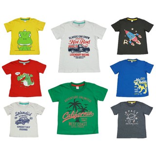 เสื้อยืดคอกรมเด็ก เสื้อเด็ก เสื้อแขนสั้นเด็ก เสื้อยือสกรีนลายการ์ตูน ไซต์ S-2XL สำหรับเด็ก 1-10 ปี
