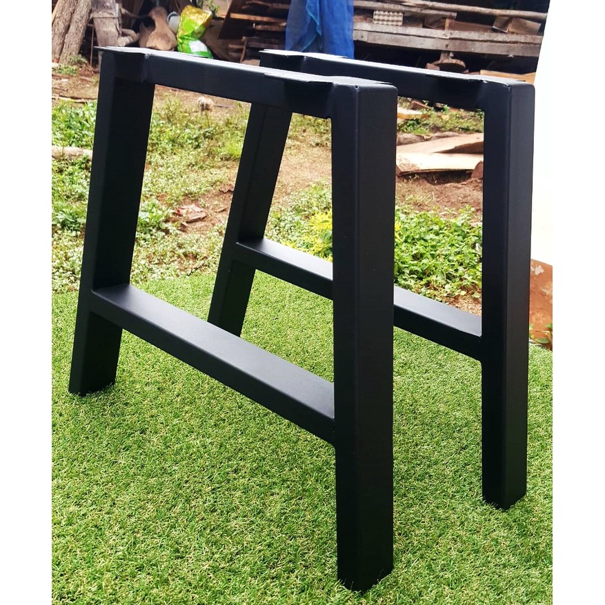 MPT2Wood-Steel ขาโต๊ะกาแฟ ขาเหล็ก ม้านั่ง ขนาด ก30xส40ซม. Modern A  สีดำ 1คู่(2ชิ้น) ขาโต๊ะ DIY ทำจา