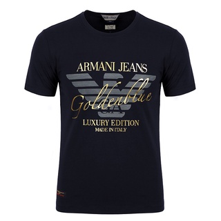 ARMANI Armaniผู้ชายใหม่คอกลมเสื้อยืดแฟชั่นCasual Bronzingแขนสั้นผู้ชาย