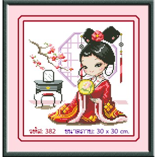 ไอแอมครอสติช iamcrossstitch DIY รหัส L-382 30x30 cm. ชุดอุปกรณ์งานฝีมือปักครอสติชครบชุด