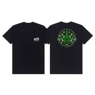 เสื้อยืดผ้าฝ้าย เสื้อยืด ผ้าฝ้าย ลาย Distro 420 ROLL UP 30s สําหรับผู้ชาย