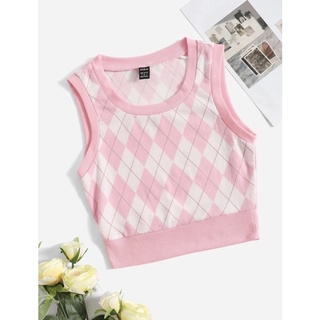 เสื้อกล้าม ไหมพรม crop คาดิแกน XS,S,M,L,XL แบรนด์ SHEIN แท้ พร้อมส่งจากไทย